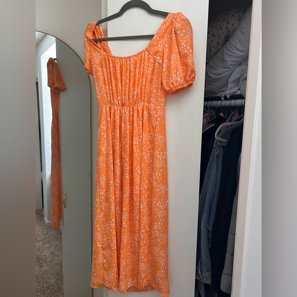 Sienna Sky Orange Floral Maxi Dress